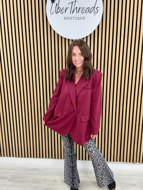 Molly Scuba Blazer  - Mulberry
