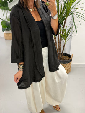 Crinkle Blazer - Black