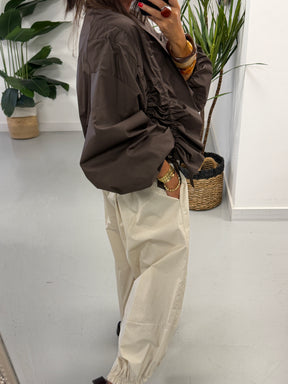 PRE ORDER The Urban Ruched Jacket - Chocolate