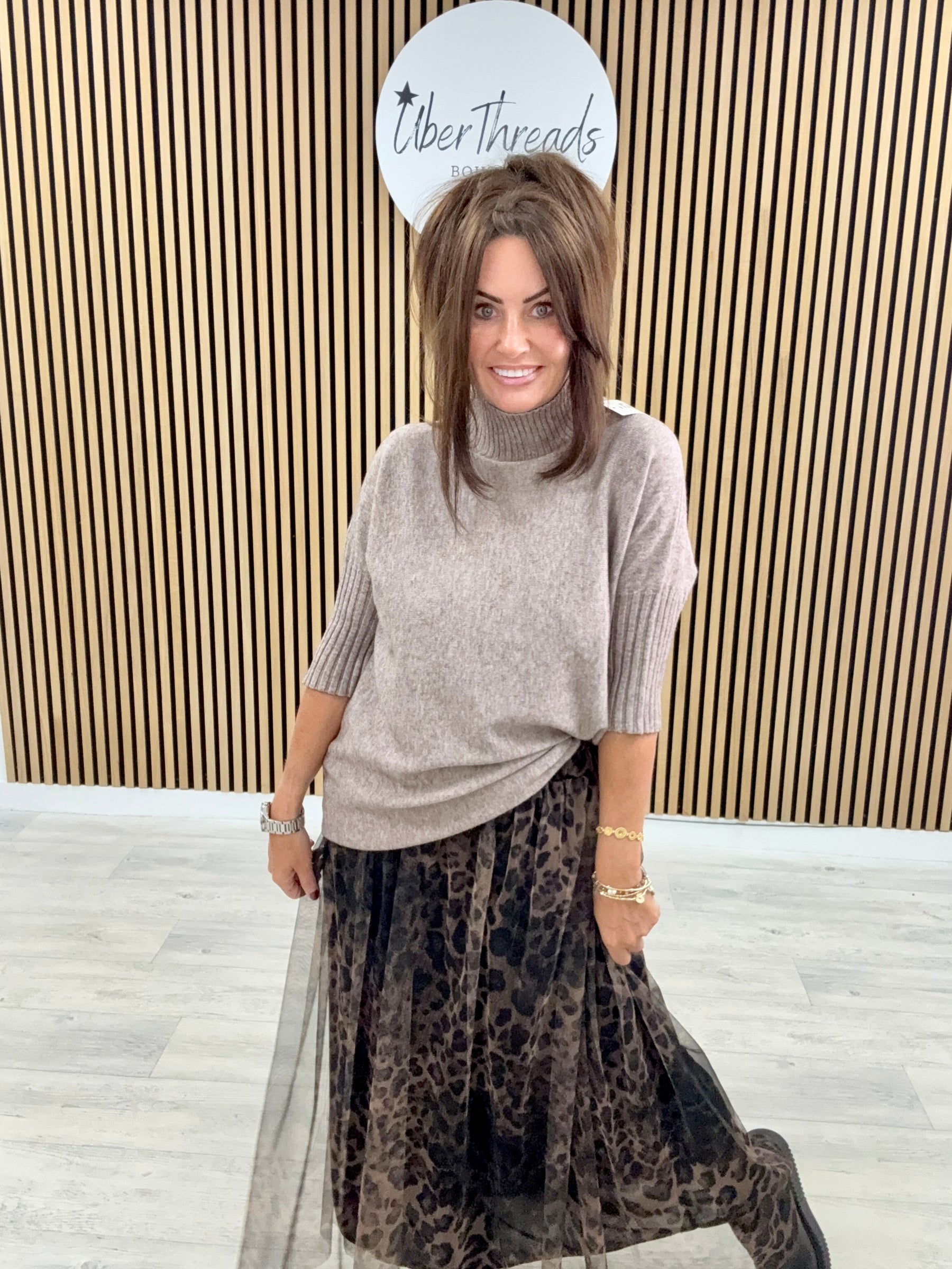 Crop Sleeve Knit - Mocha