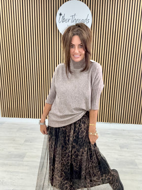 Crop Sleeve Knit - Mocha