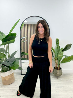 The Leyton Cropped Palazzos - Black