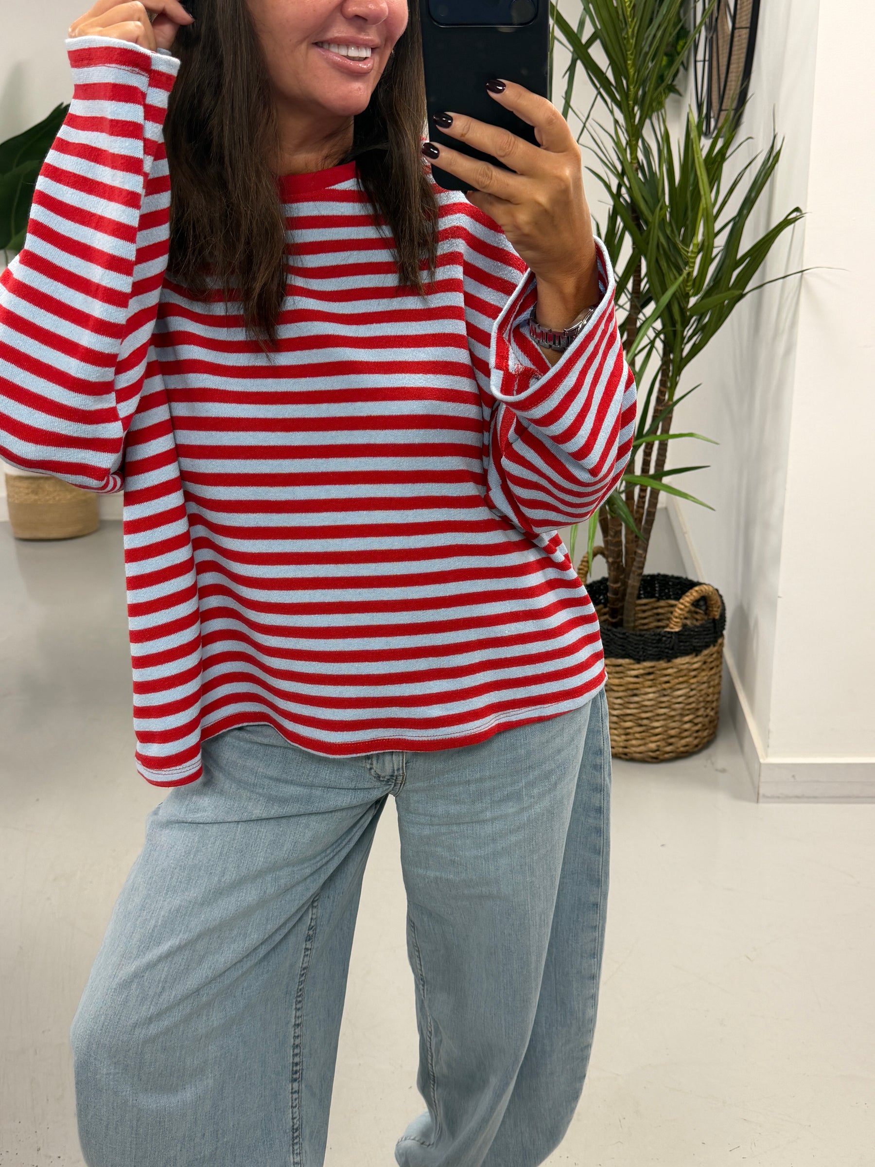 The Weekend Chill Stripe - Red/Blue (Special Buy No Return) Size 10 - 16