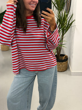 The Weekend Chill Stripe - Red/Blue (Special Buy No Return) Size 10 - 16