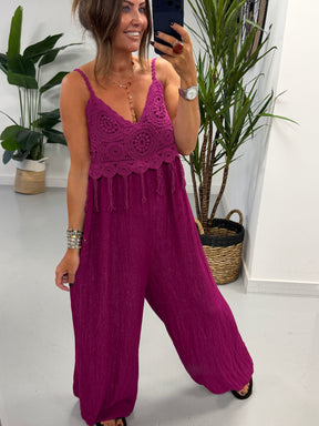 Santorini Bobo Jumpsuit - Wine