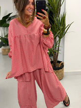 The Vichy Gingham Tunic - Ferrari Red
