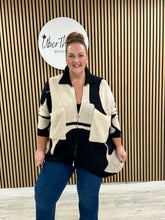 The Camello Zip Cardigan - Black/Cream