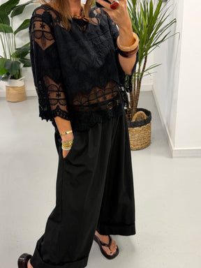 Seville Lace Top - Black