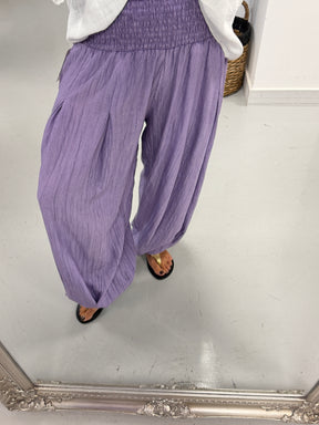 The Shirred TicToc Crinkle Balloon Trouser - Heather