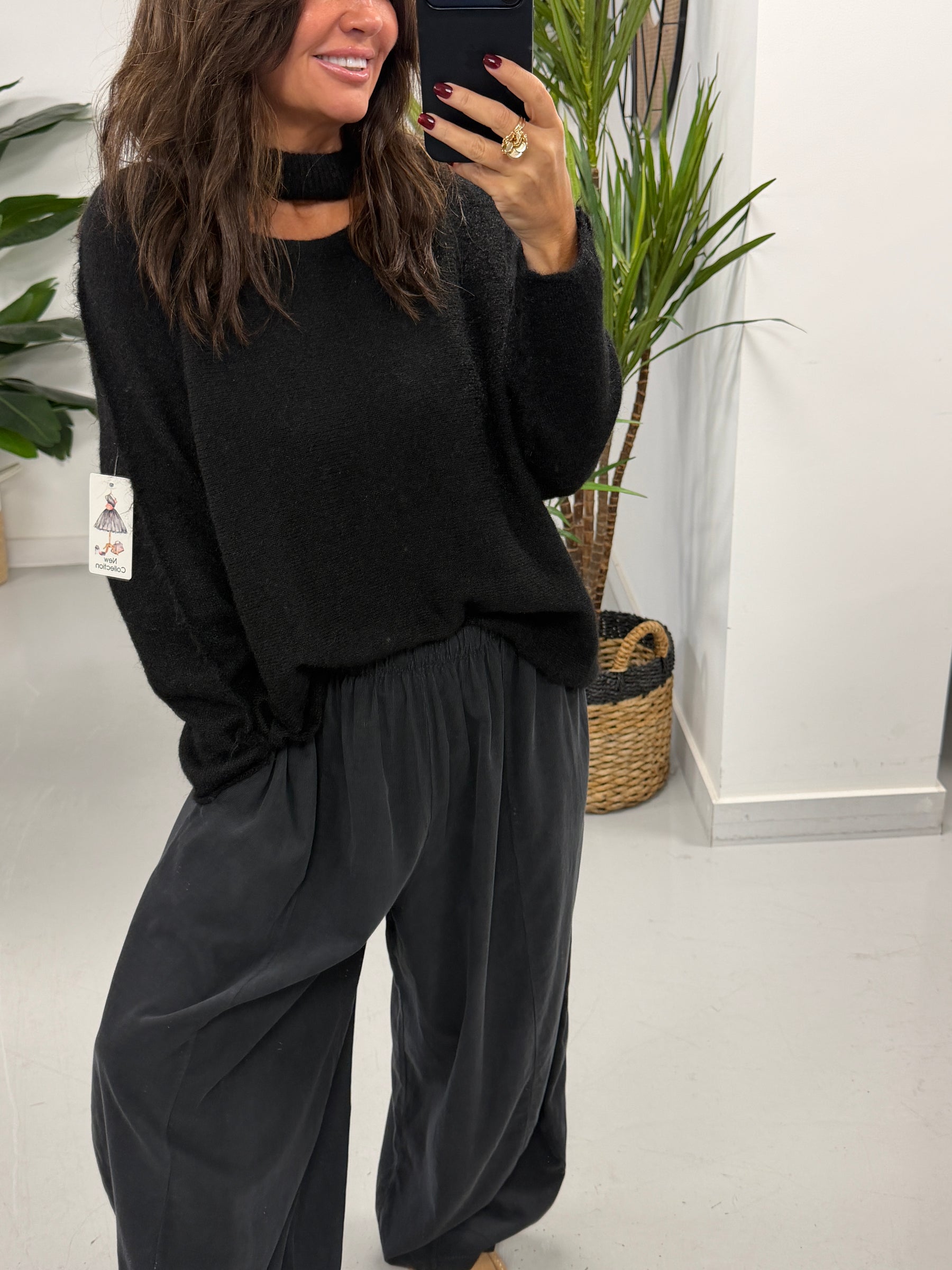 The Barrel Needlecord Joggers - Charcoal (Size 10-18)