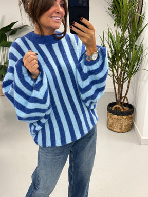 The Muse Chunky Sleeve Knit - Blue  (Size 10-18)