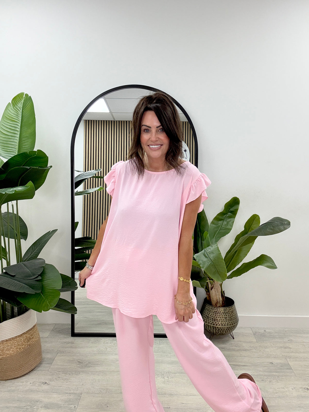 The Frill Sleeve Co Ord - Baby Pink