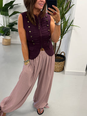 Knitted Waistcoat - Wine