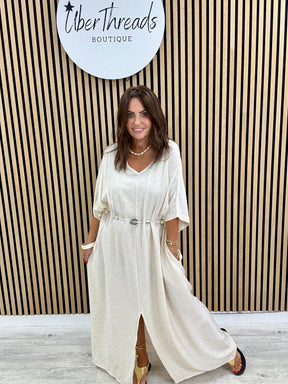 The Bondi Sands Split Dress - Cream
