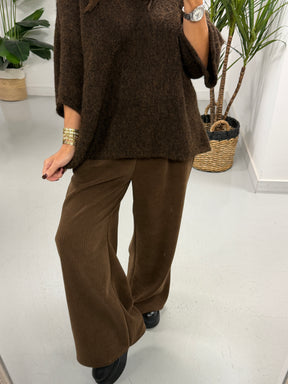 The Cambridge Cord Straight Leg Trousers - Chocolate  (Size 10-14)