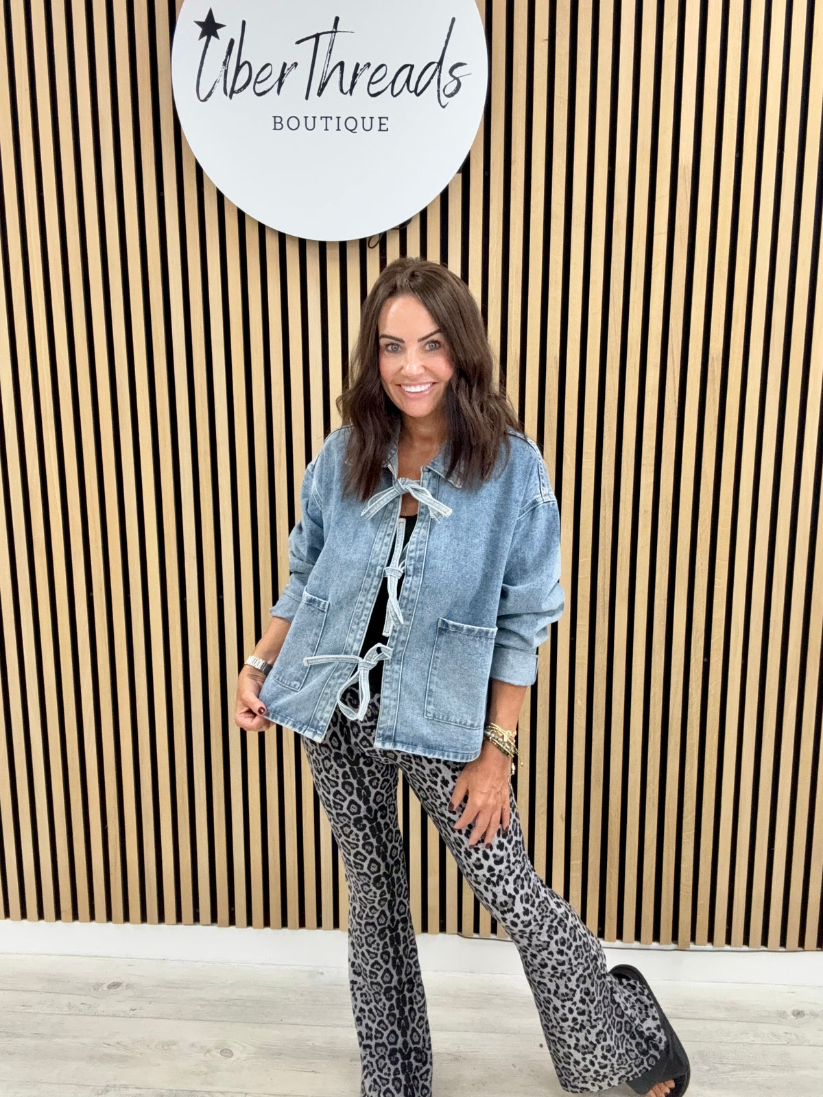 Tie Front Denim Jacket