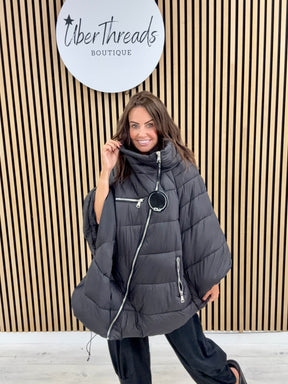 Fly Cape Coat  - Black (sized)