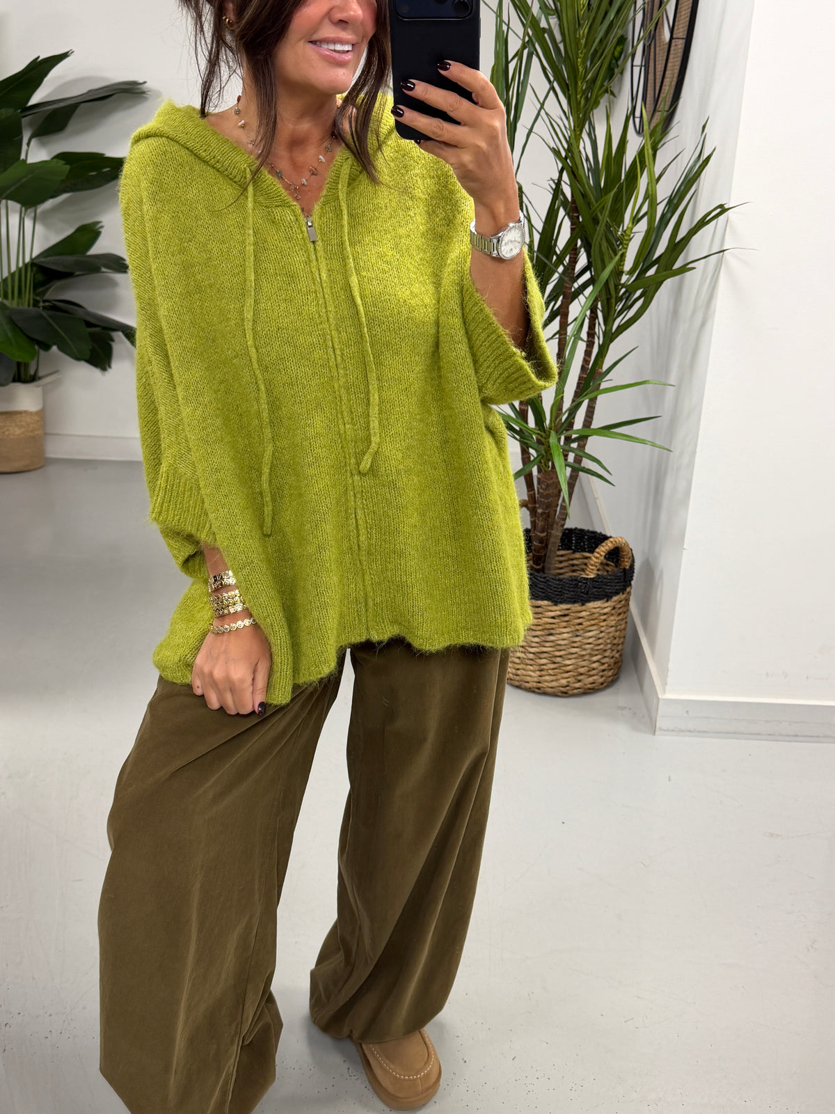 Hooded Zipped Cardigan - Pistachio (Size 12-18)
