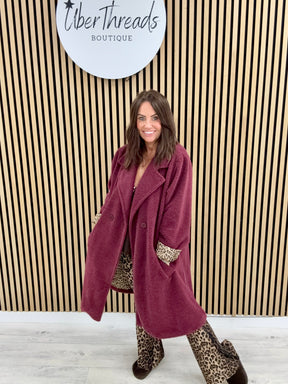 The Boyfriend Blazer Coat - Mulberry
