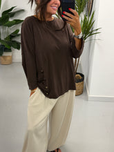 Military Slouch Top - Chocolate