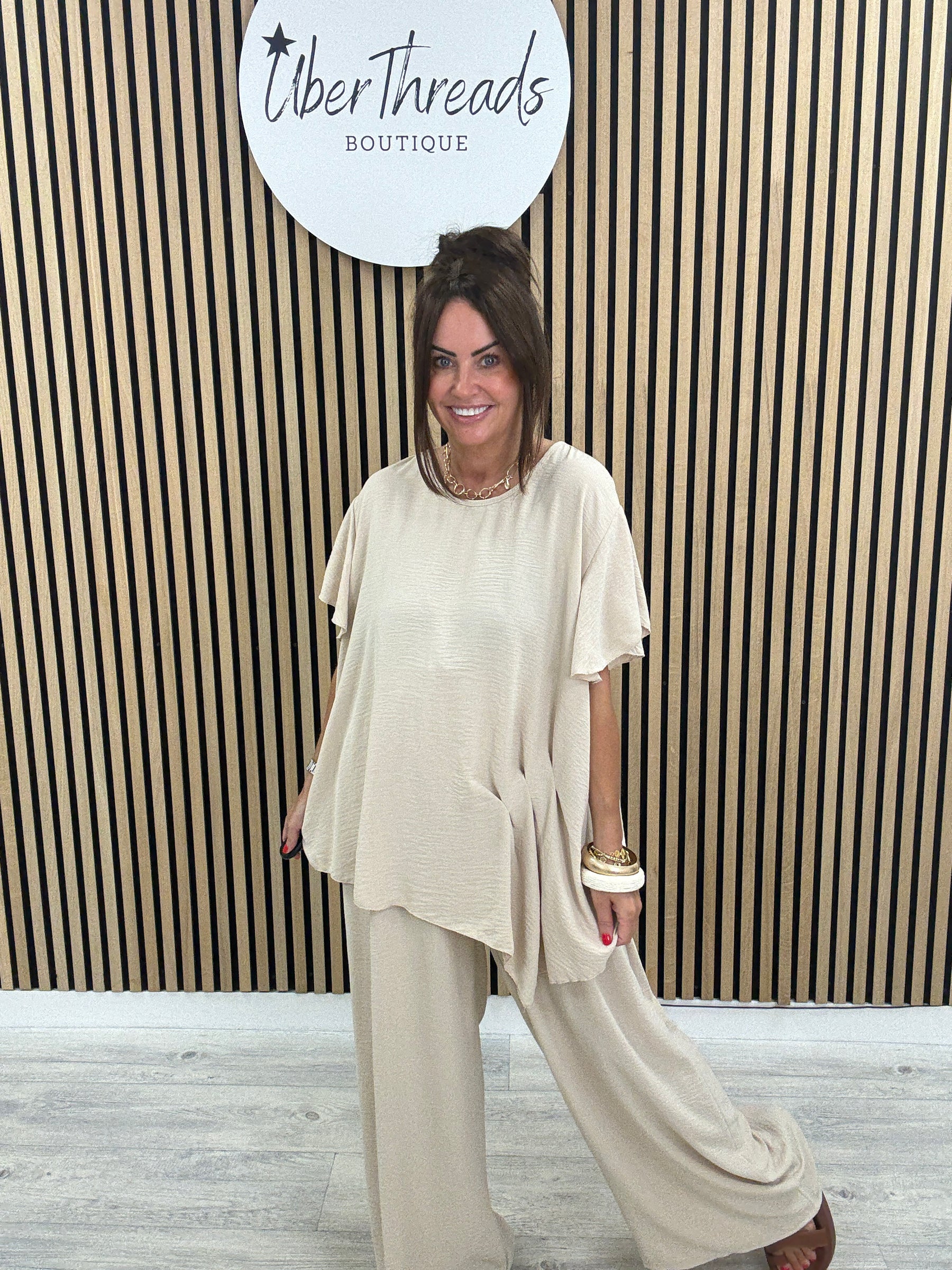 Lisbon Pleat Co-Ord - Classic Stone
