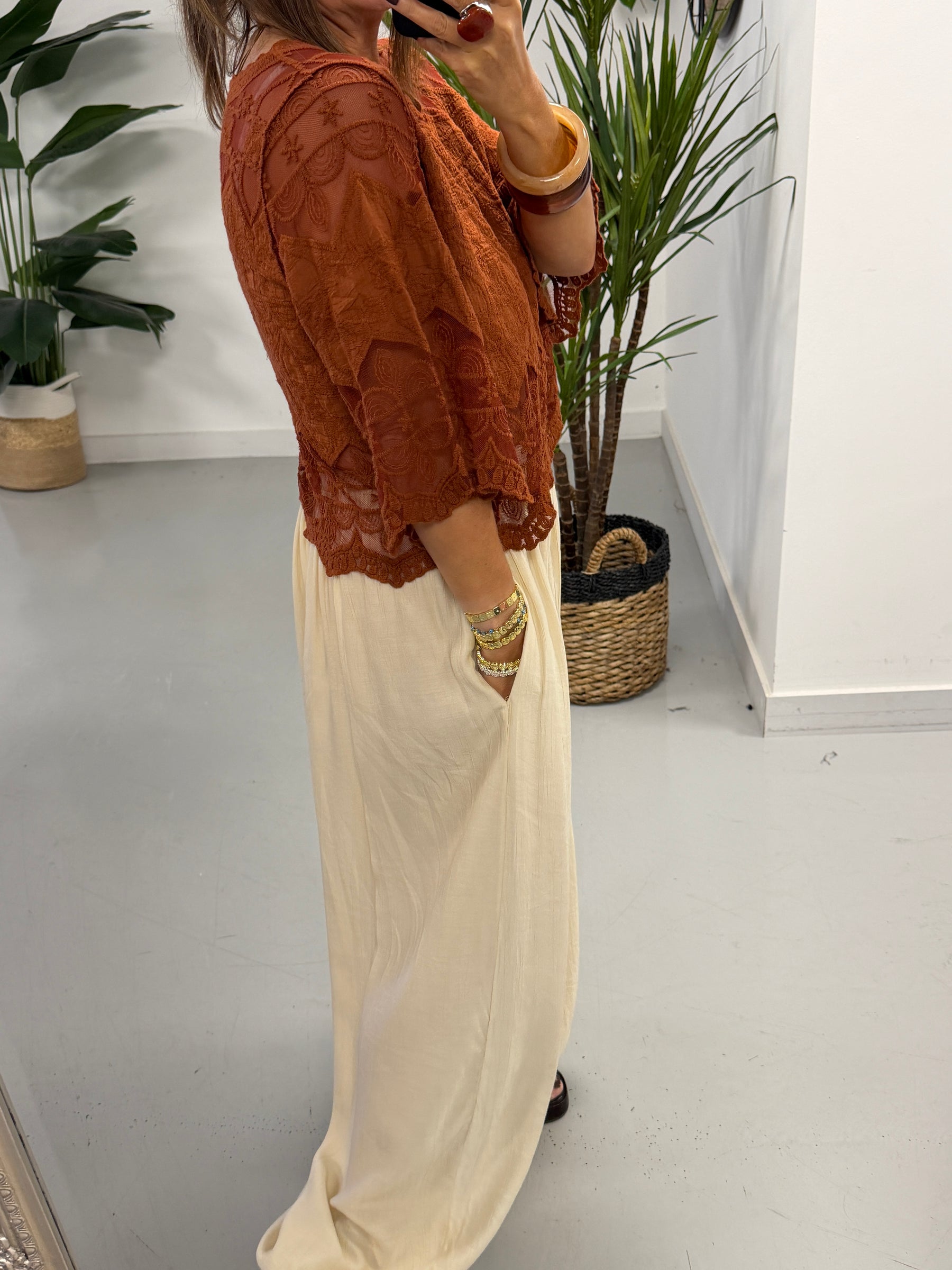 Seville Lace Top - Rust