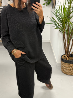 The Embossed Animal Two Piece - Black