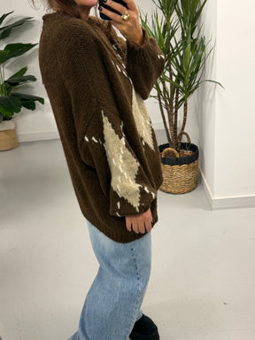 The Argyle Rustic Soft Knit - Chocolate (Size 10-18)