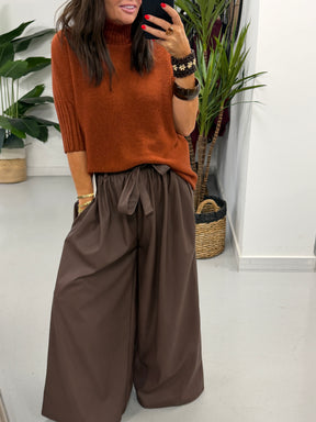 Crop Sleeve Knit - Rust