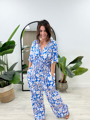 The Botanical Jumpsuit - Cobolt