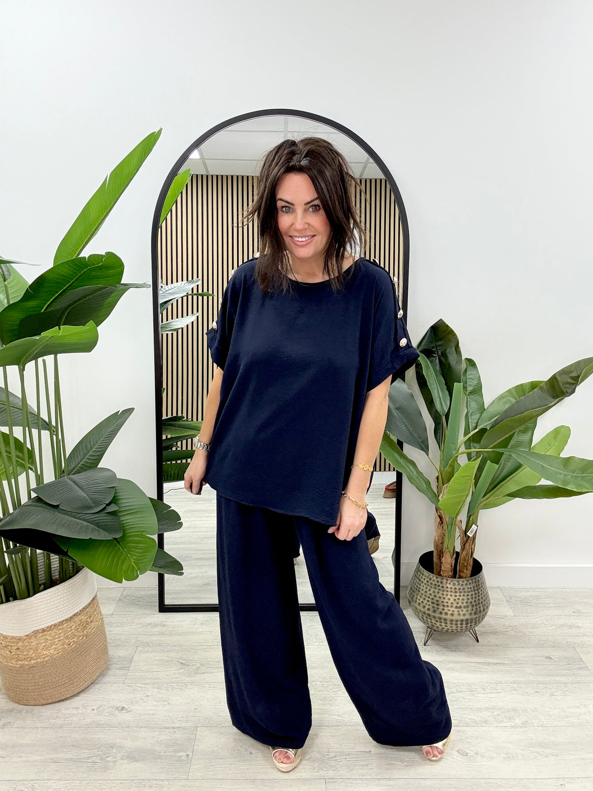 Military Button Co Ord Set - Navy