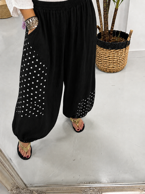Dottie Linen Mix Trousers - Black