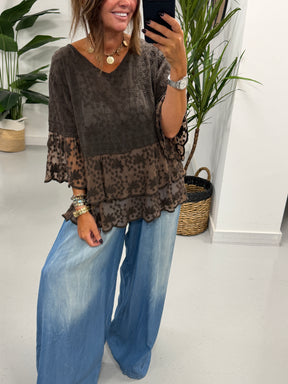 Seville Lace Tunic - Chocolate