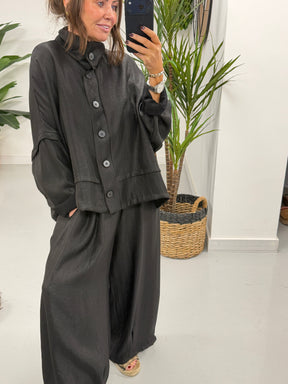 I.D Arizona Wide Leg Trouser - Black