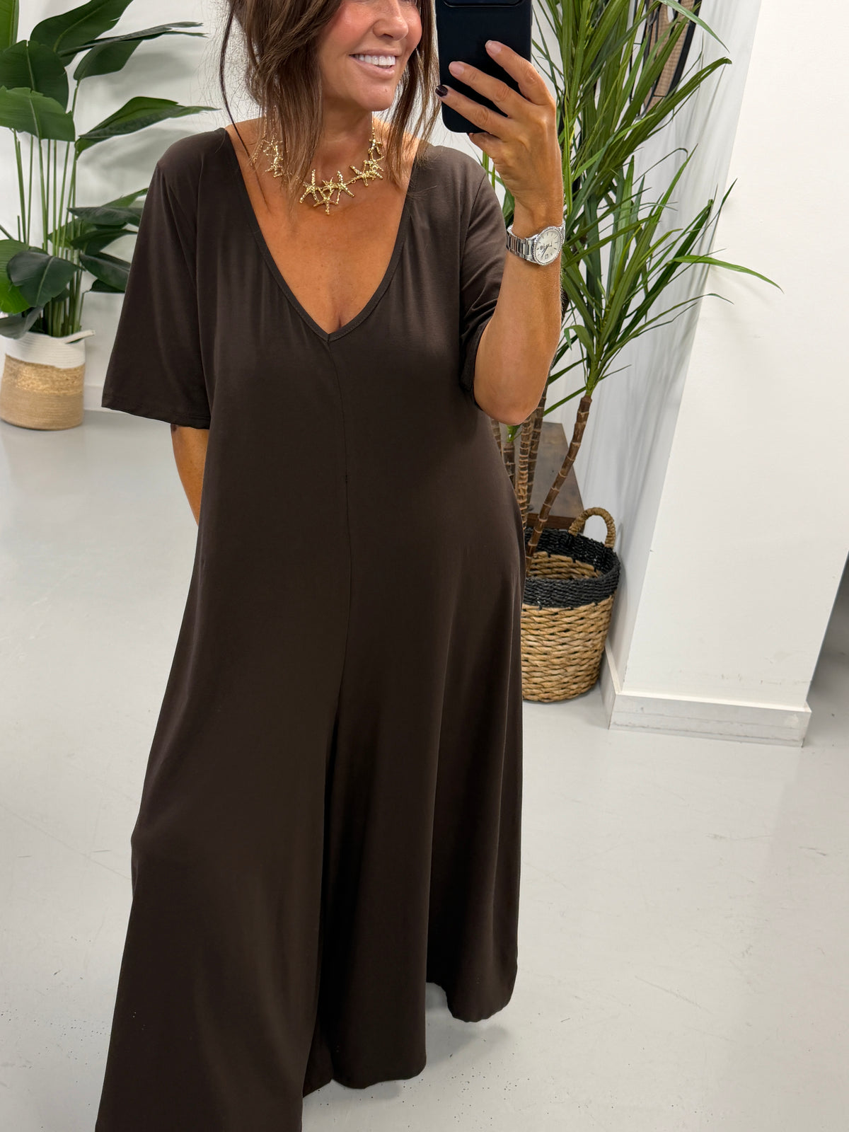 Jasmine Jumpsuit - Chocolate