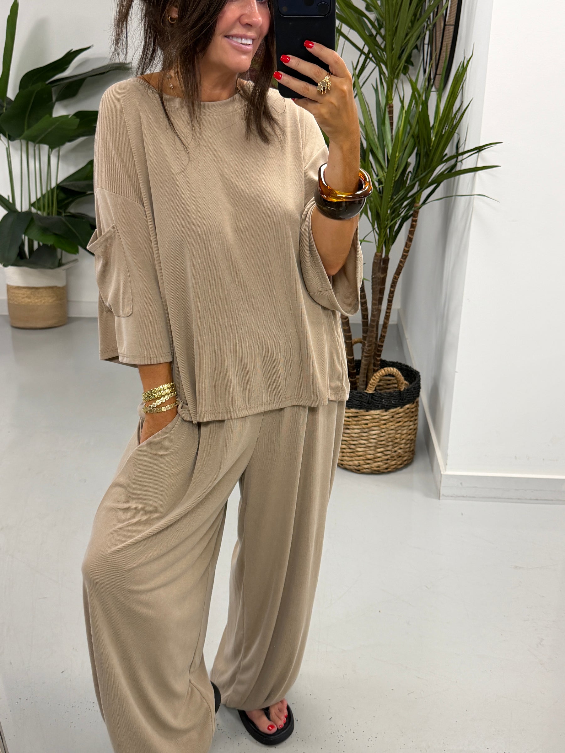 The UTB Weekend Slouch Co-Ord Soft Camel (Size 2)