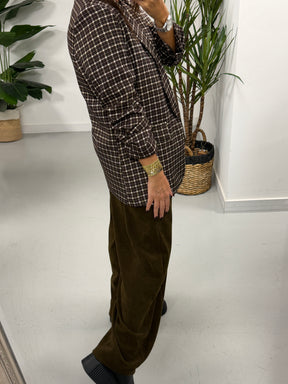 Ruched Sleeve Plaid Blazer - Chocolate Check  (Std sizes)