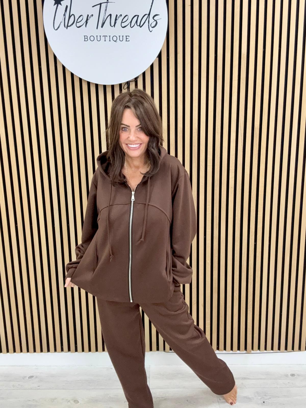 The Dalton Scuba Zip Hooded Tracksuit - Chocolate