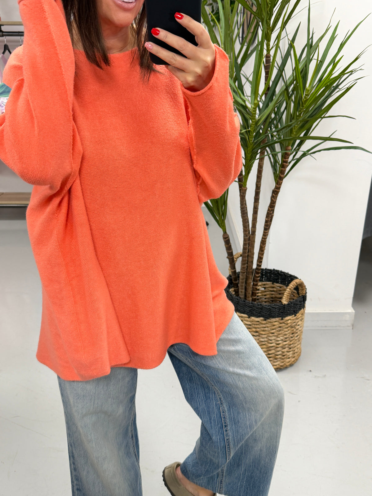 The Chelsea Round Neck Knit - Coral