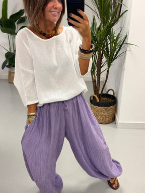 The OG TicToc Crinkle Balloon Trousers - Heather