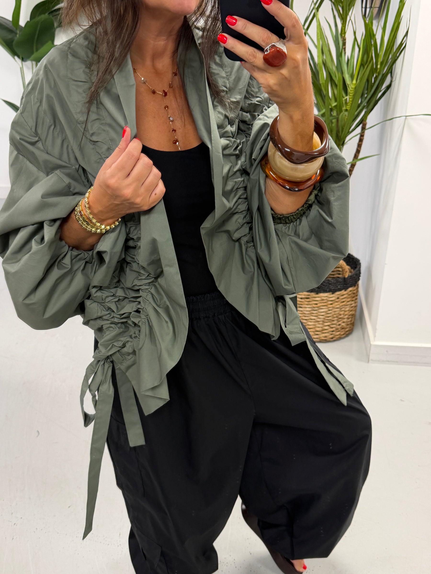 The Urban Ruched Jacket - Khaki