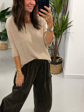 Crop Sleeve Boat Neck Knit - Oatmeal (Size 10 - 16)