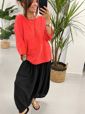 Basic Cotton Top - Coral