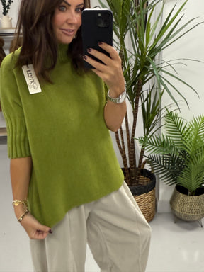 Crop Sleeve Knit - Pistachio