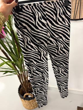 Soft Touch Leggings - Black/White Zebra