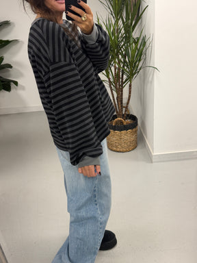 The Weekend Chill Cuff Stripe - Grey/Black (Special Buy No Return) Size 10 - 14