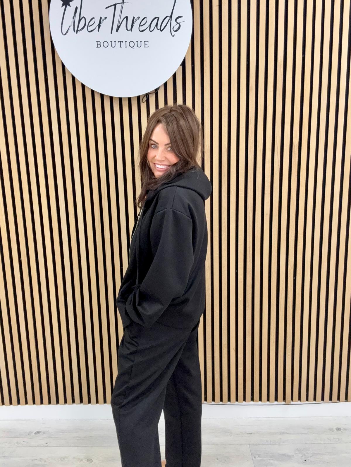 The Dalton Scuba Zip Hooded Tracksuit - Black