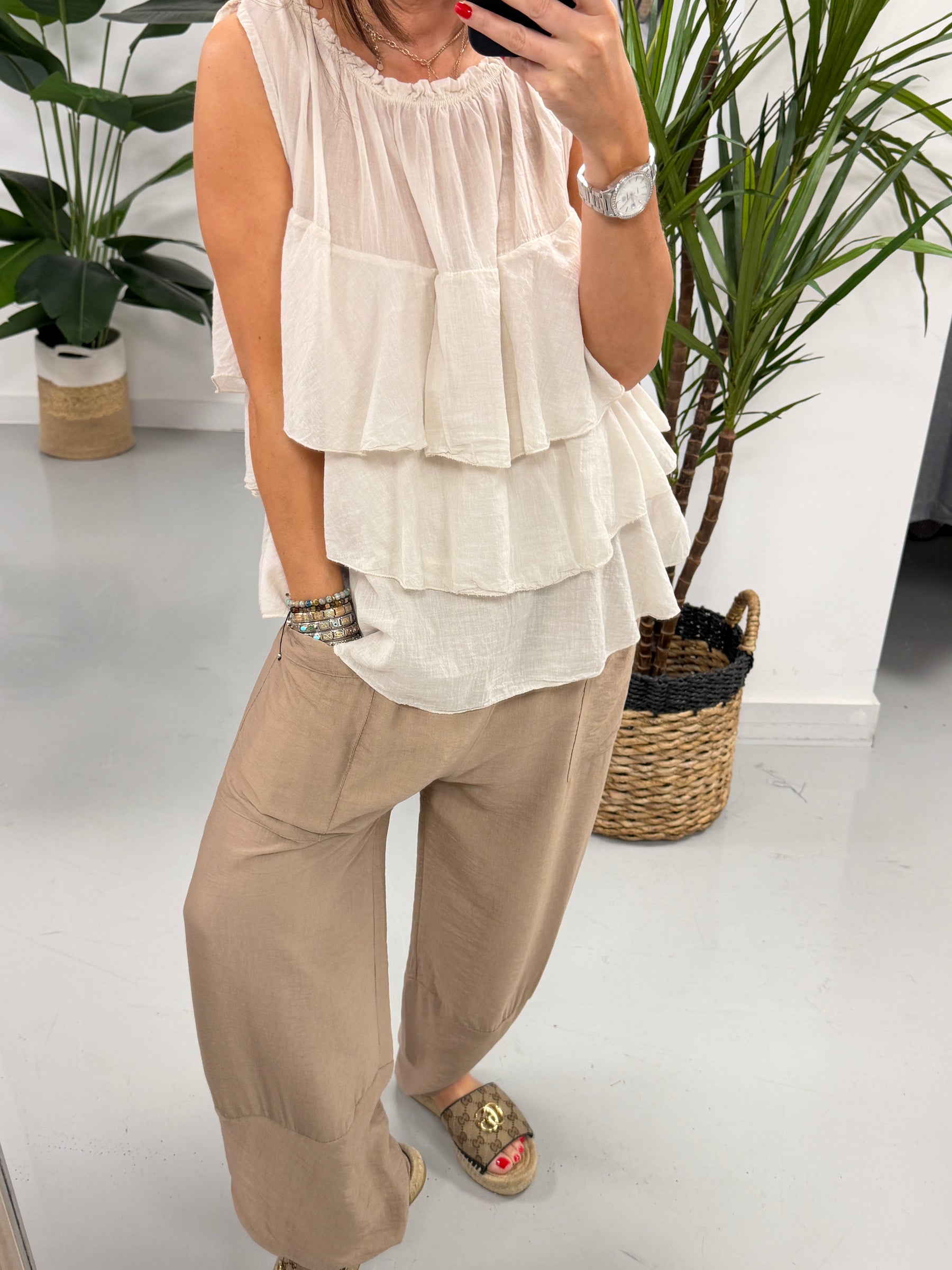 The Summer Tulip Trousers - Camel