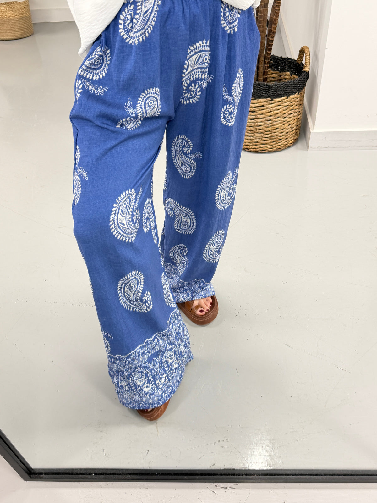 The Paisley Wide Leg Trouser - Denim