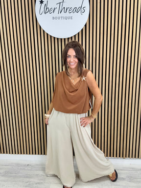 The Starfish Cowl Top - Light Chocolate